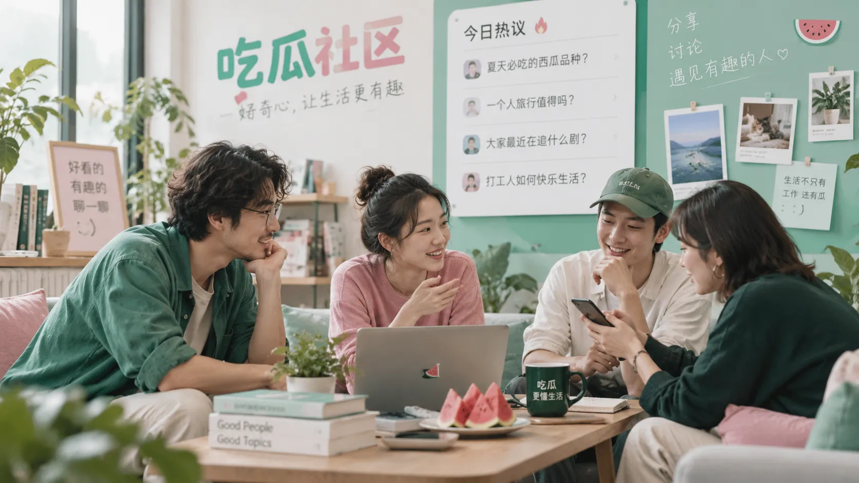 吃瓜社区讨论与移动端阅读示意